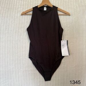 Lululemon Nulu High Neck Sleeveless Bikini Cut Bodysuit Sz XS Dark Brown NWT
